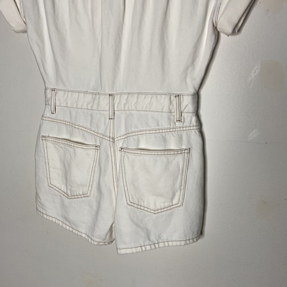 Zara white denim cotton relaxed fit romper - Picture 10 of 14